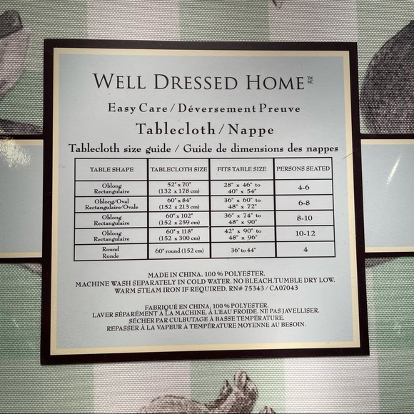 Easter 🐰 Bunny Rabbit Nappe Tablecloth - Picture 3 of 3